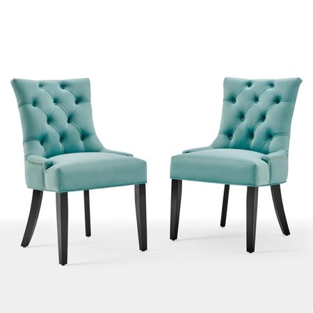 MODWAY FURNITURE Regent Tufted Performance Velvet Dining Side Chairs - Mint EEI-3780-MIN